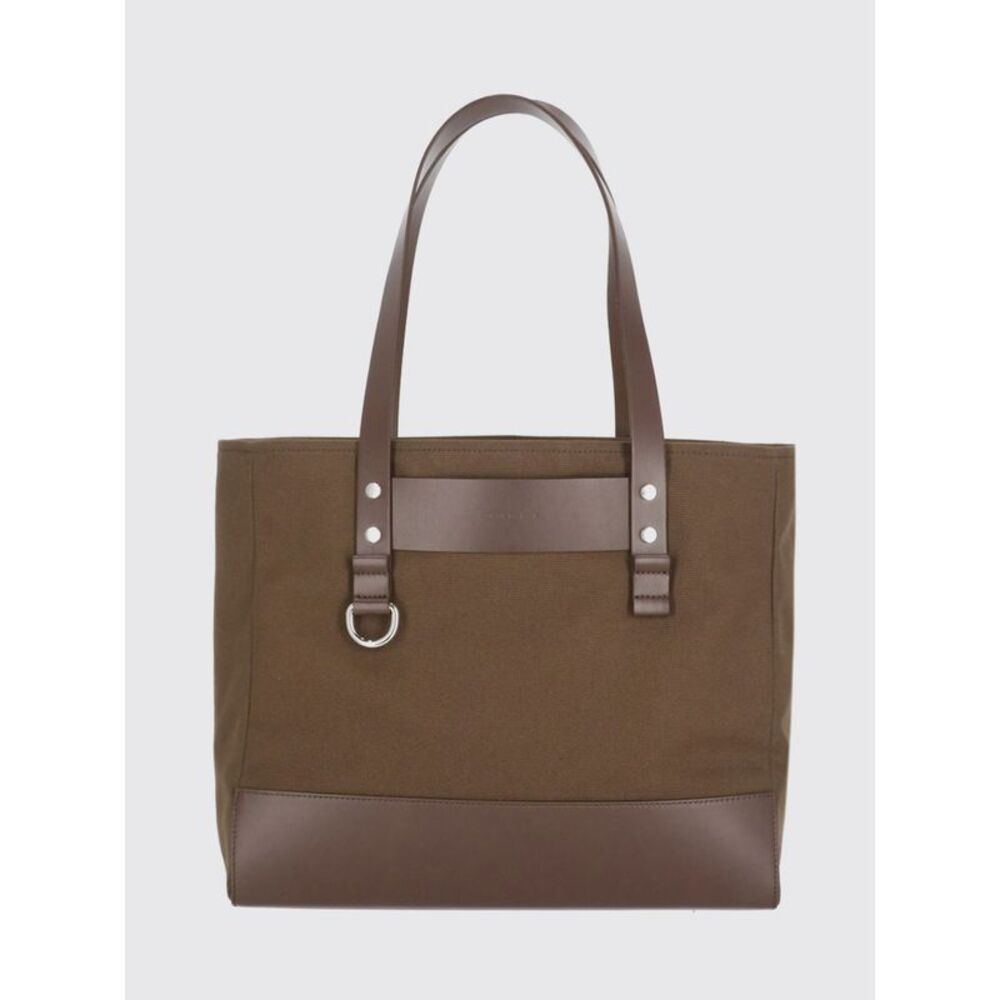 Cotton Tote Bag Marni With Double Handle And Contrasting Leather Inserts
